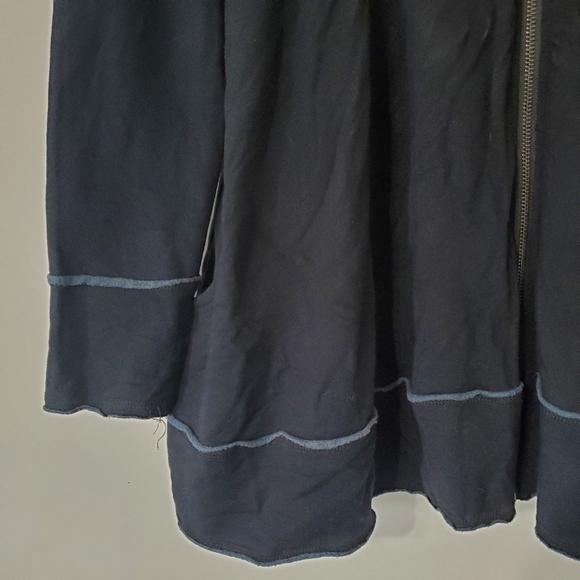 EVY'S Tree Womens Sophie Size Small Holiday Black Zip Up Baby Doll Hoodie - Picture 3 of 15